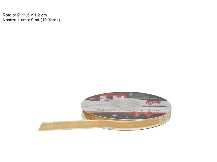 NASTRO IN VELLUTO ORO Cm.1Mt.9 XTYRB1/G - Eventi > Compleanno > Accessori Confezionamento - Ingrosso B2B Magazzini Scatigna