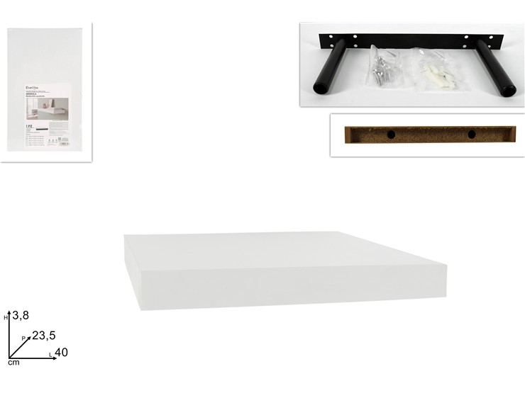 MENSOLA LEGNO BIANCO Cm4023 H3,8 FW6606 - Everyday > Mobili > Mensole E Mobiletti - Ingrosso B2B Magazzini Scatigna