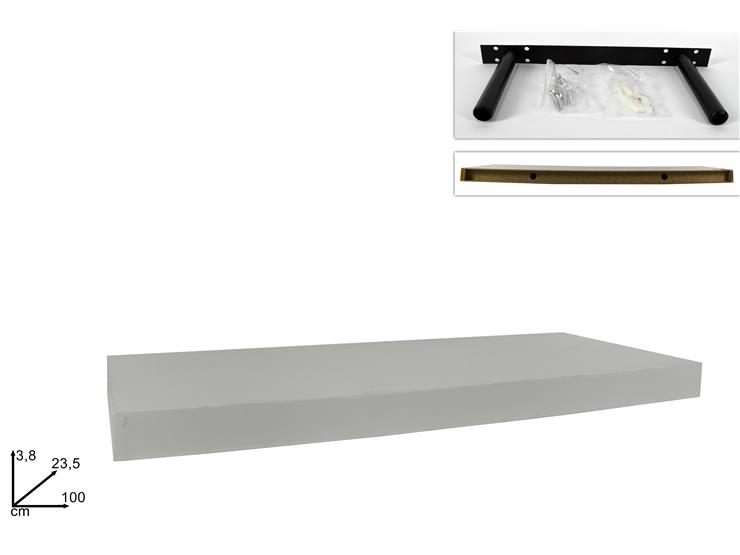 MENSOLA LEGNO BIANCO Cm10023 H3,8 6606 - Everyday > Mobili > Mensole E Mobiletti - Ingrosso B2B Magazzini Scatigna