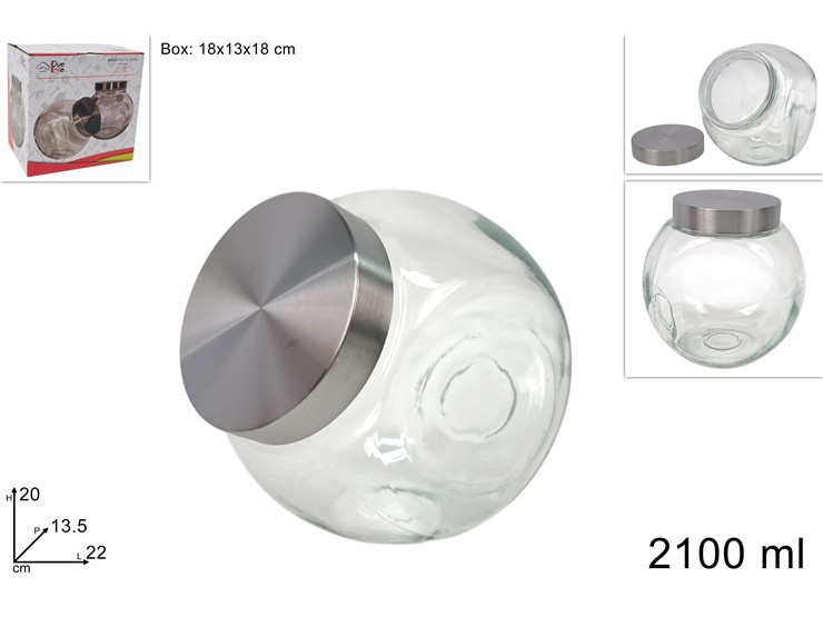 BARATTOLO VETRO C/TAPPO Ml.2100 6508-ML- - Everyday > Cucina > Contenitori E Conservazione - Ingrosso B2B Magazzini Scatigna