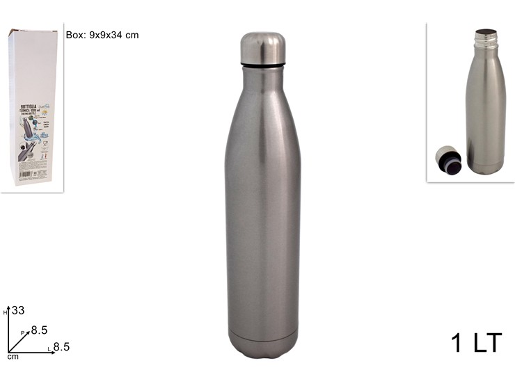 BOTTIGLIA TERMICA SILVER Ml.1000 SS026/S - Everyday > Cucina > Bevande E Bar - Ingrosso B2B Magazzini Scatigna