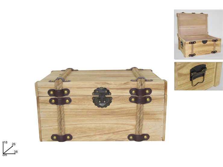 SCATOLA/BAULETTO LEGNO NATURALE QBD9112N - Everyday > Mobili > Complementi Arredo - Ingrosso B2B Magazzini Scatigna