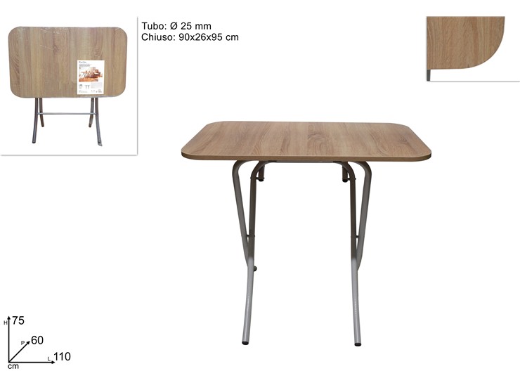 TAVOLO LEGNO RICH.NATURALE 6090 10153 - Everyday > Mobili > Sedute - Ingrosso B2B Magazzini Scatigna