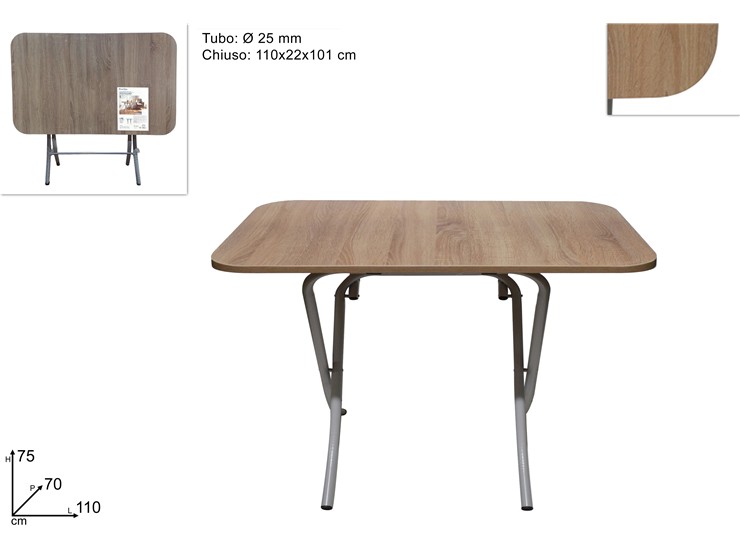 TAVOLO LEGNO RICH.NATURALE 70110 10159 - Everyday > Mobili > Sedute - Ingrosso B2B Magazzini Scatigna