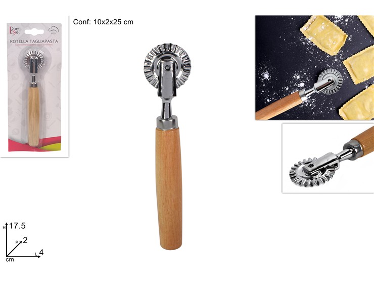ROTELLA TAGLIA PASTA ACC.MAN.LEGNO 126A- - Everyday > Cucina > Utensili Da Cucina - Ingrosso B2B Magazzini Scatigna