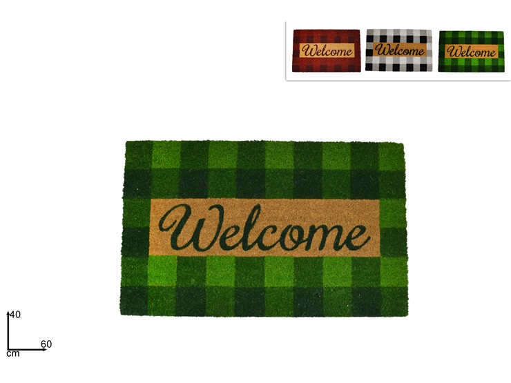 ZERBINO WELCOME QUADRI COCCO 4060 7175/ - Everyday > Complementi Arredo > Tessili E Confort - Ingrosso B2B Magazzini Scatigna