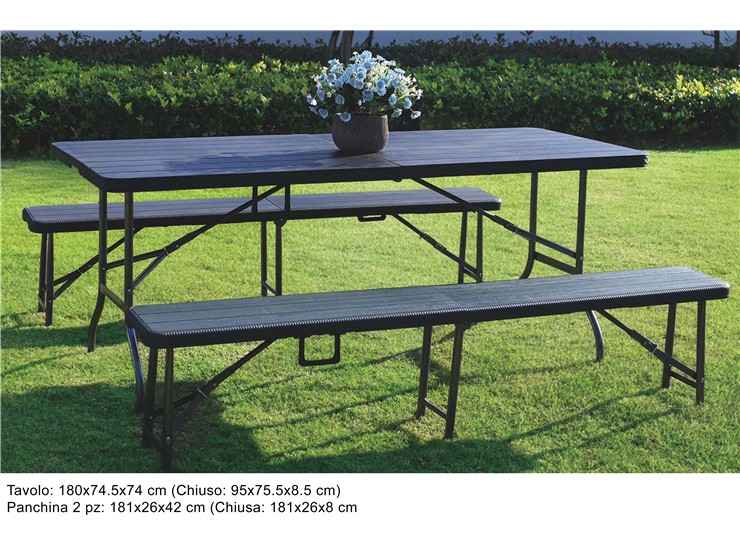 SET TAVOLO2PANCHINE RICHIUD.1817573 8 - Summer > Arredo E Attrezzature Da Esterno > Set Da Esterno - Ingrosso B2B Magazzini Scatigna