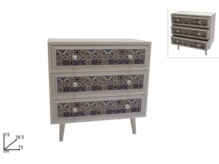 MOBILE C/5CASSET.DEC.MAIOLICA BLU' 20253 - Everyday > Mobili > Mensole E Mobiletti - Ingrosso B2B Magazzini Scatigna