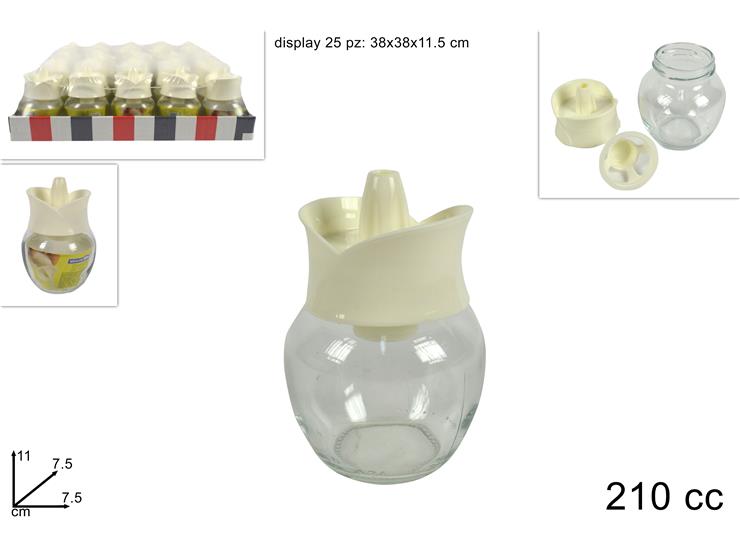 DOSATORE ZUCCHERO IN VETRO C-00419 - Everyday > Cucina > Contenitori E Conservazione - Ingrosso B2B Magazzini Scatigna