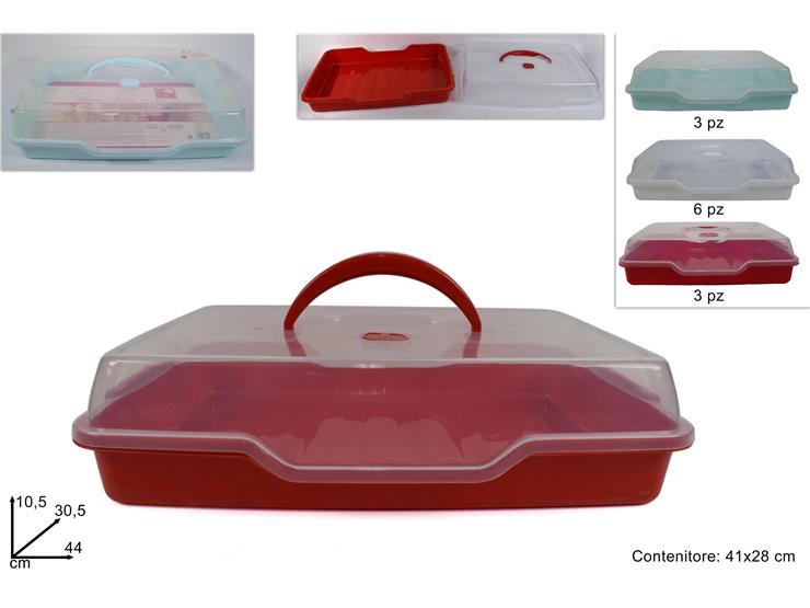 CONTENITORE P/TORTA RETT.4128 3C.212336 - Everyday > Cucina > Dolci E Decorazioni - Ingrosso B2B Magazzini Scatigna