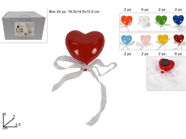 PALLONCINO CUORE CERAM.Cm.5 C/MAGN.8C.80 - Articoli Regalo > Mini - Ingrosso B2B Magazzini Scatigna