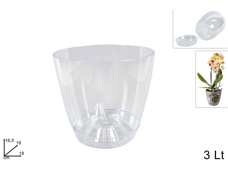 VASO IN PLASTICA TRASPARENTE  Cm.18 048 - Everyday > Complementi Arredo > Vasi - Ingrosso B2B Magazzini Scatigna