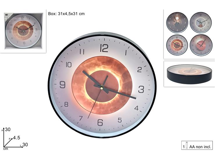 OROLOGIO MURO ECLISSE 4ASS. JH6437 - Everyday > Complementi Arredo > Oggettisitca Funzionale - Ingrosso B2B Magazzini Scatigna