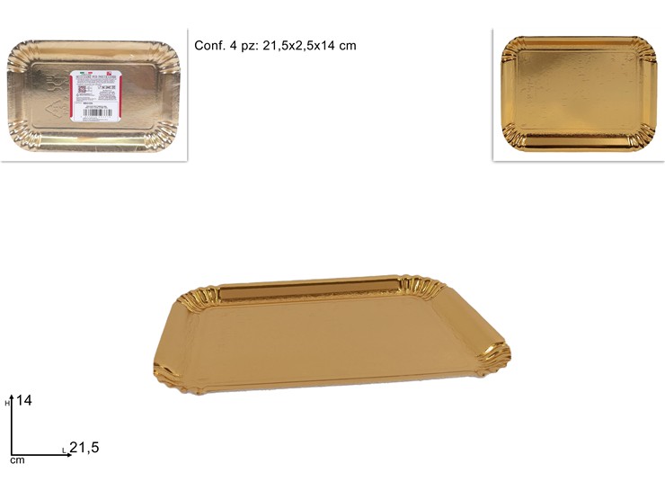 VASSOI ORO Cm.1421,5 Pz.4 Art.K137RO02 - Everyday > Cucina > Dolci E Decorazioni - Ingrosso B2B Magazzini Scatigna