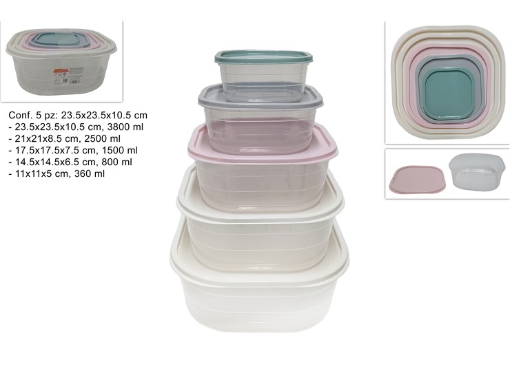 CONTENITORI PLAST.TRAS.Pz5 COP.4C.113210 - Everyday > Cucina > Contenitori E Conservazione - Ingrosso B2B Magazzini Scatigna