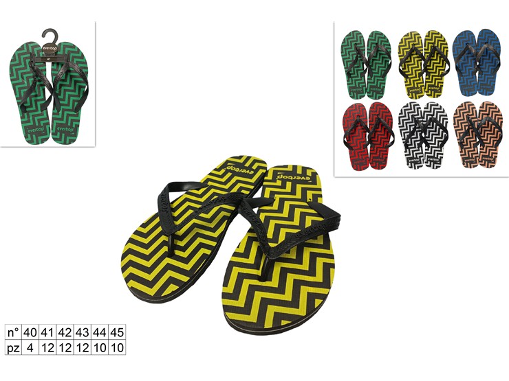 INFRADITO UOMO ZIG ZAG 40-45(F2768)(7) - Summer > Calzature Estive > Ciabatte Infradito - Ingrosso B2B Magazzini Scatigna