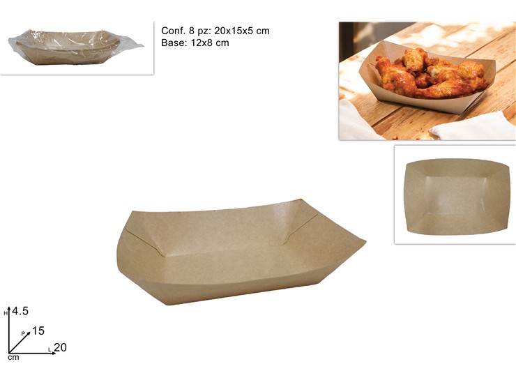 VASSOI CART.ANTIGRAS.Pz.8 2015 2.5LB-8 - Party > Decorazioni E Tavola > Monouso E Riutilizzabili - Ingrosso B2B Magazzini Scatigna