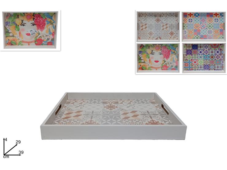 VASSOIO LEGNO DECOR.ASS.3929 EV-009-A- - Everyday > Complementi Arredo > Decorazioni E Atmosfera - Ingrosso B2B Magazzini Scatigna