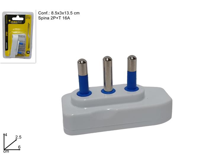 SPINA SCHIACCIATA 16A IN BLISTER SL1027A - Ferramenta Utensili > Elettrico > Spine - Ingrosso B2B Magazzini Scatigna