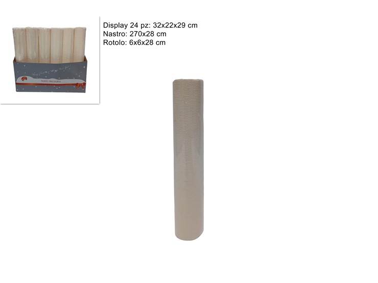 NASTRO BEIGE Cm.28270 HJ2023-560-28 - Confezionamento > Carta Regalo > Trasparente - Ingrosso B2B Magazzini Scatigna