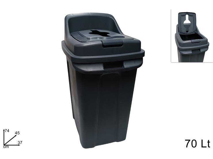PATTUMIERA x INDIFF.TAP.NERO Lt70 UP298 - Pulizia > Raccolta Rifiuti > Pattumiere - Ingrosso B2B Magazzini Scatigna