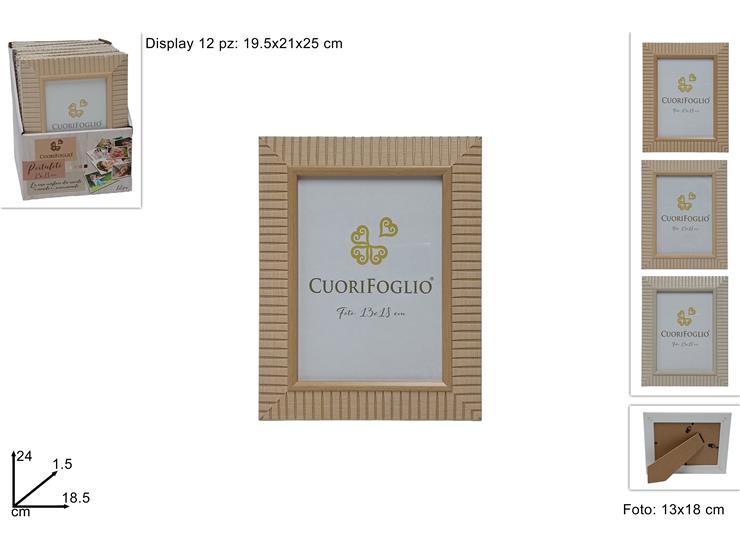 CORNICE LEGNO FOTO 1318 3ASS.PF3315-535 - Everyday > Complementi Arredo > Cornici E Portafoto - Ingrosso B2B Magazzini Scatigna