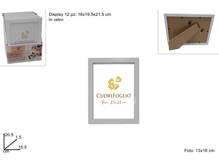 CORNICE LEGNO BIANCO FOTO 1318 1615-499 - Everyday > Complementi Arredo > Cornici E Portafoto - Ingrosso B2B Magazzini Scatigna