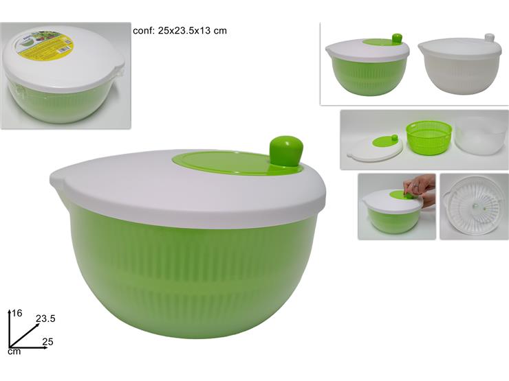 CENTRIFUGA ASCIUGA INSALATA 2COL.Art.133 - Everyday > Cucina > Utensili Da Cucina - Ingrosso B2B Magazzini Scatigna