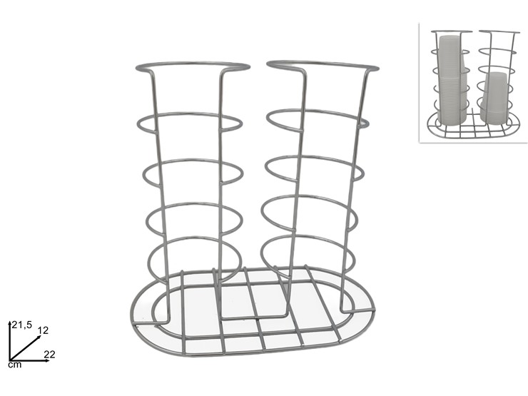 PORTA BICCHIERI 2 SCOMP.ACCIAIO X811004 - Everyday > Tavola > Portabicchieri - Ingrosso B2B Magazzini Scatigna