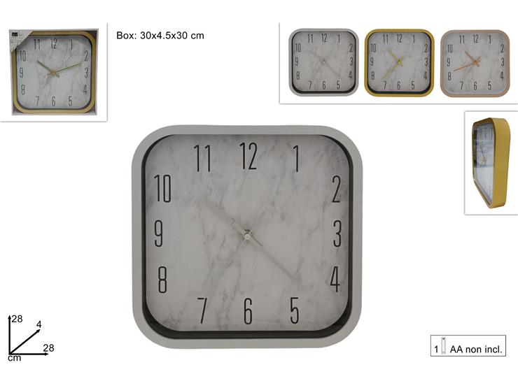 OROLOGIO QUADR.MURO EFF.MARMO 3C.209677 - Everyday > Complementi Arredo > Oggettisitca Funzionale - Ingrosso B2B Magazzini Scatigna