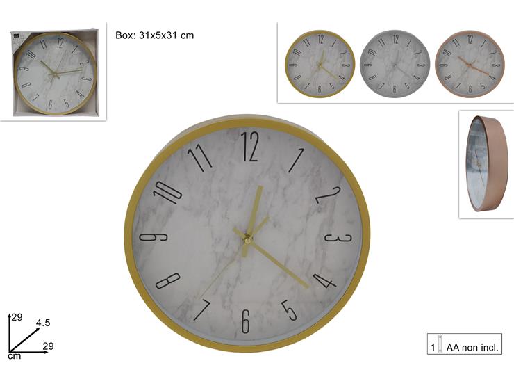 OROLOGIO TONDO MURO EFF.MARMO 3C.209678 - Everyday > Complementi Arredo > Orologi - Ingrosso B2B Magazzini Scatigna