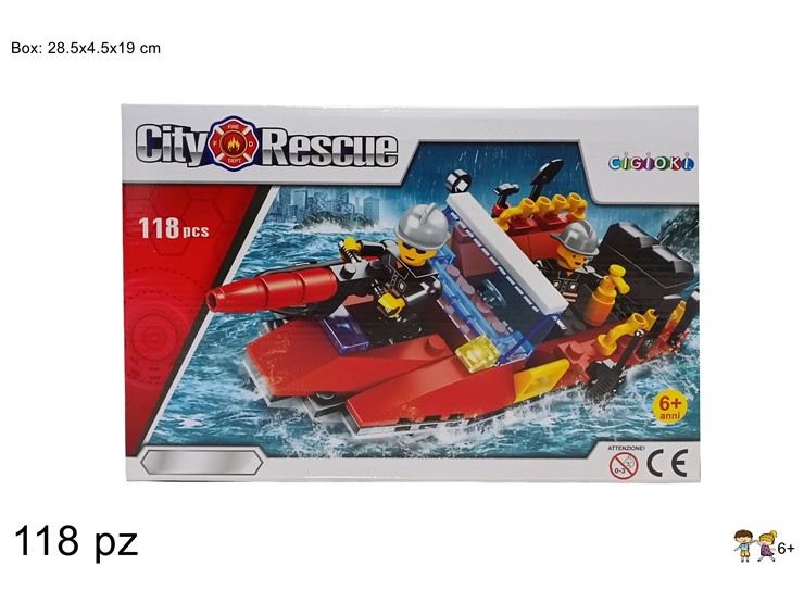 COSTRUZ.MOTOSCAFO POMPIERI Pz.118 418016 - Giocattoli > Costruzioni > In Box - Ingrosso B2B Magazzini Scatigna