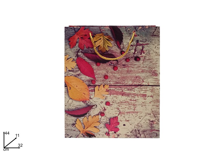 BUSTA REG.C/FOGLIE AUTUNNO 443211 157G - Confezionamento > Buste Regalo > Decorate - Ingrosso B2B Magazzini Scatigna