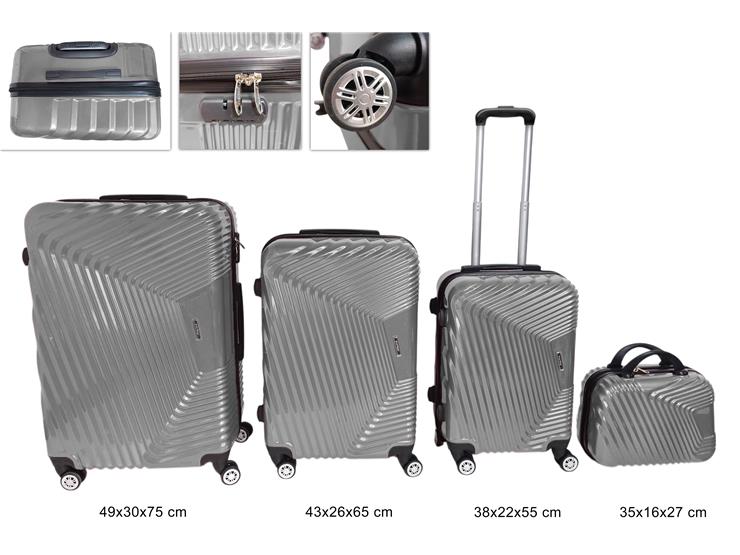 VALIGIE PC SILVER SET Pz.4 8167-SV/4PZ - Everyday > Valigie Borse > Valigie Rigide - Ingrosso B2B Magazzini Scatigna