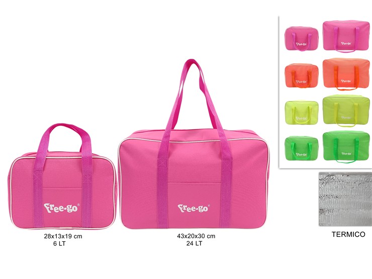 COPPIA FRIGO COL.FLUO' 4COL.6/24LT.12110 - Summer > Borse E Accessori Da Spiaggia > Borse Frigo E Zaini - Ingrosso B2B Magazzini Scatigna
