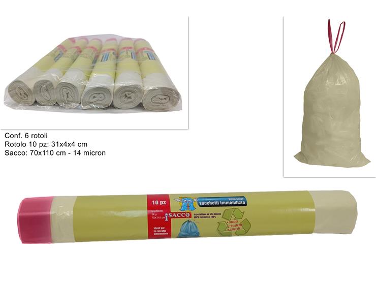 SACCHI RIFIUTI LEGAFAC.BEIGE  70110 14M - Pulizia > Raccolta Rifiuti > Sacchi Pattumiere - Ingrosso B2B Magazzini Scatigna