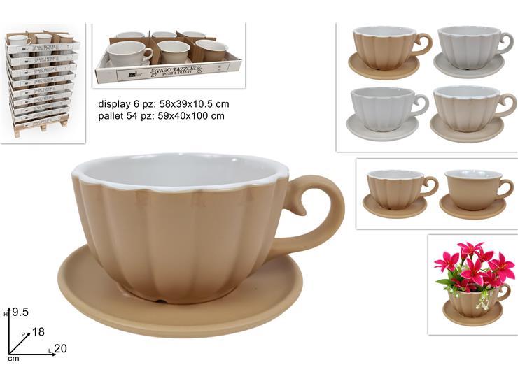 TAZZONE P/PIANTE COL.TENUI YG610898-6952 - Everyday > Complementi Arredo > Vasi - Ingrosso B2B Magazzini Scatigna