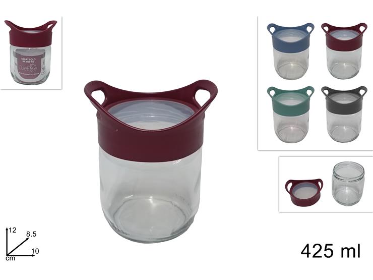 BARATTOLO VETRO C/TAPPO PLAST.Ml425 1388 - Everyday > Cucina > Contenitori E Conservazione - Ingrosso B2B Magazzini Scatigna