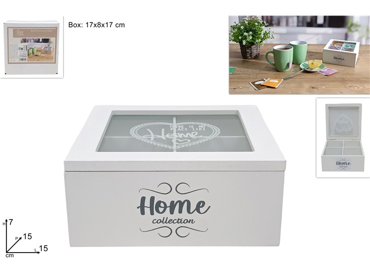 SCATOLA LEGNO VETRINA 4P.15157 19B027E - Everyday > Cucina > Contenitori E Conservazione - Ingrosso B2B Magazzini Scatigna