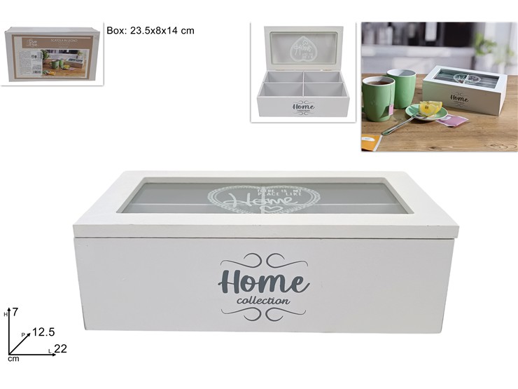 SCATOLA LEGNO VETRINA 4P.22127 19B028E - Everyday > Cucina > Contenitori E Conservazione - Ingrosso B2B Magazzini Scatigna