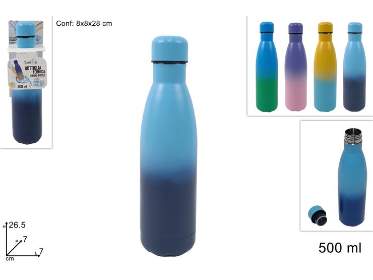BOTTIGLIA TERMICA BICOL.Ml.500 4ASS.S024 - Everyday > Cucina > Bevande E Bar - Ingrosso B2B Magazzini Scatigna