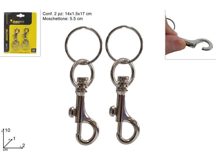 MOSCHETTONE PORTACHIAVI SET Pz.2 231106 - Ferramenta Utensili > Materiali E Minuteria > Minuteria - Ingrosso B2B Magazzini Scatigna