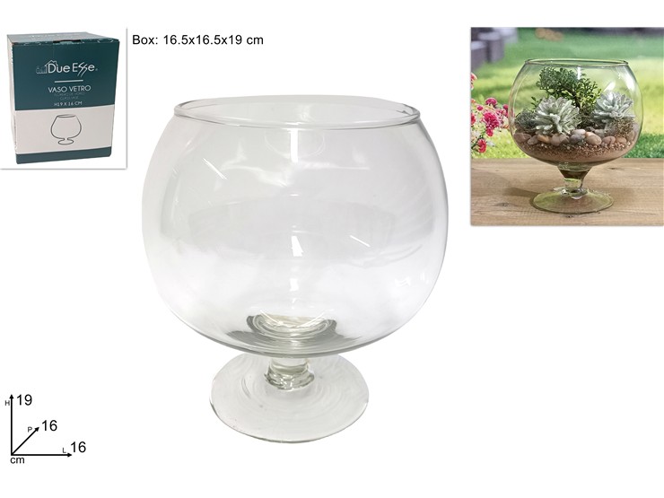 VASO VETRO NAPOLEONE H19 16 FR61/19 - Everyday > Complementi Arredo > Vasi - Ingrosso B2B Magazzini Scatigna