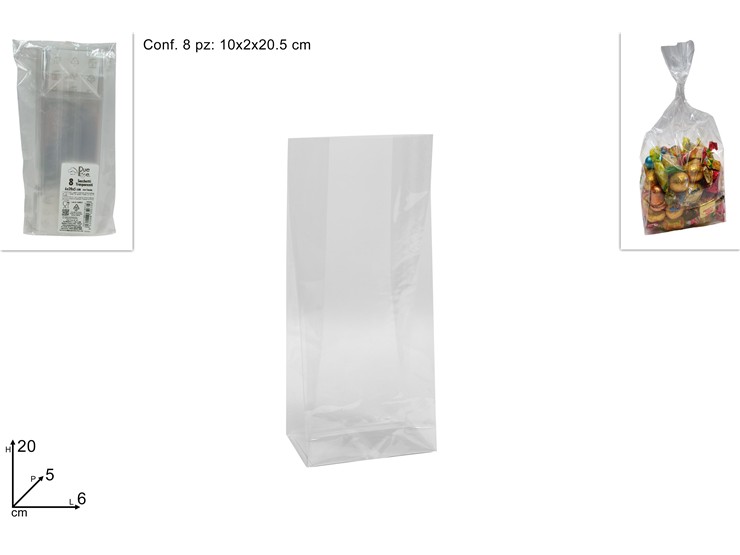 SACCHET.C/FONDO Cm6205 Pz.8 SFQL1000/8 - Everyday > Cucina > Contenitori E Conservazione - Ingrosso B2B Magazzini Scatigna