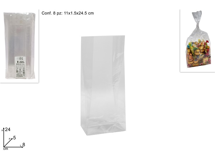 SACCHET.C/FONDO Cm8245 Pz.8 SFQL1001/8 - Everyday > Cucina > Contenitori E Conservazione - Ingrosso B2B Magazzini Scatigna