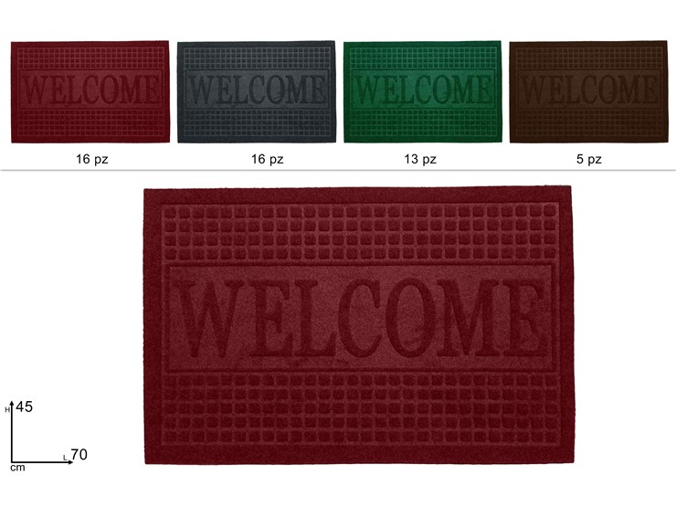 TAPPETO ZERBINO WELCOME Cm.4570 4C.4575 - Everyday > Complementi Arredo > Tessili E Confort - Ingrosso B2B Magazzini Scatigna