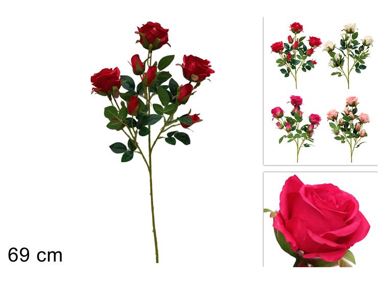 STELO 9 ROSE Cm.69 4COL.HY125-81074E - Everyday > Fiori Piante > Spilloni Fiori - Ingrosso B2B Magazzini Scatigna
