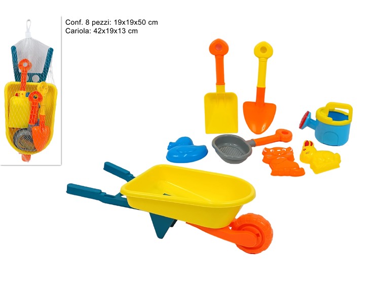 CARIOLA MARE CON ACCESSORI SET Pz.7 C417 - Summer > Tempo Libero E Giochi > Giochi Mare - Ingrosso B2B Magazzini Scatigna