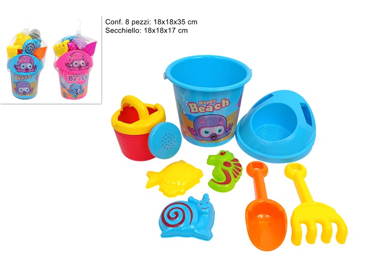 SECCHIELLO MARE C/ACCESSORI Pz.7 C428/29 - Summer > Tempo Libero E Giochi > Giochi Mare - Ingrosso B2B Magazzini Scatigna