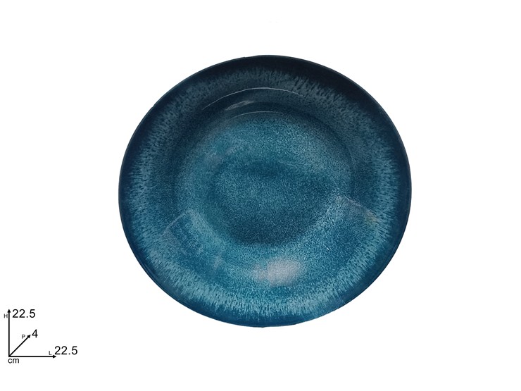 PIATTO FONDO PORC.BLU' MAR.Cm.22,5 PG137 - Everyday > Tavola > Servizio Piatti Ceramica - Ingrosso B2B Magazzini Scatigna